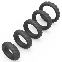 Generique Pack de 5 cockrings Enhance Rings Silicone